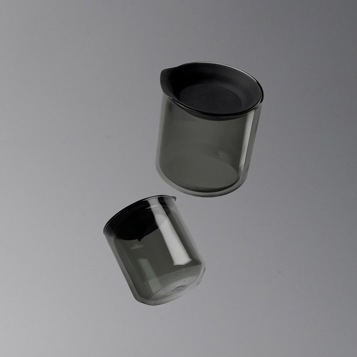 HMM Space Jar - Double wall glass container, Black