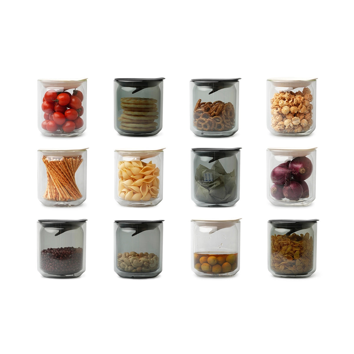 HMM Space Jar - Double wall glass container, Black