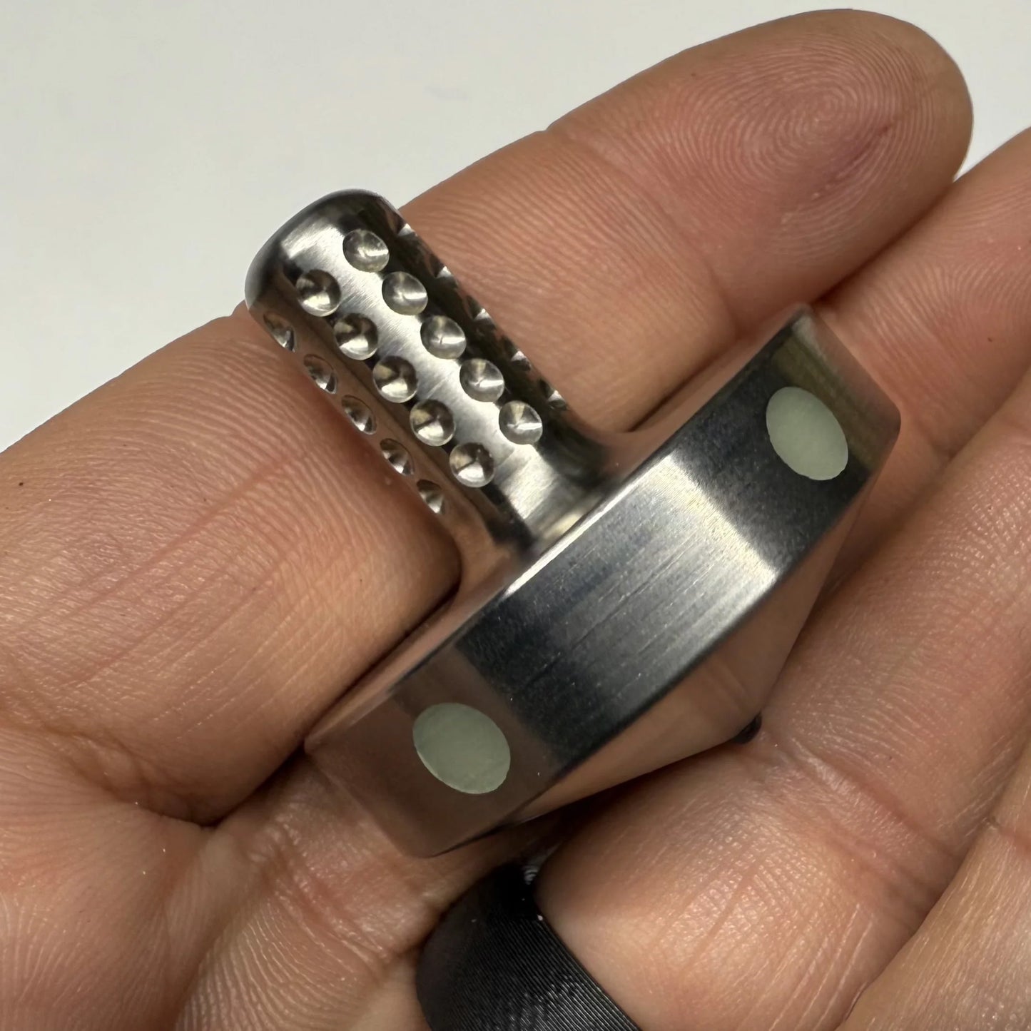 CountyComm Tip Top Extreme - Tungsten / Titanium / UGM Glow - Spinning Top + Delrin Stand by Maratac®