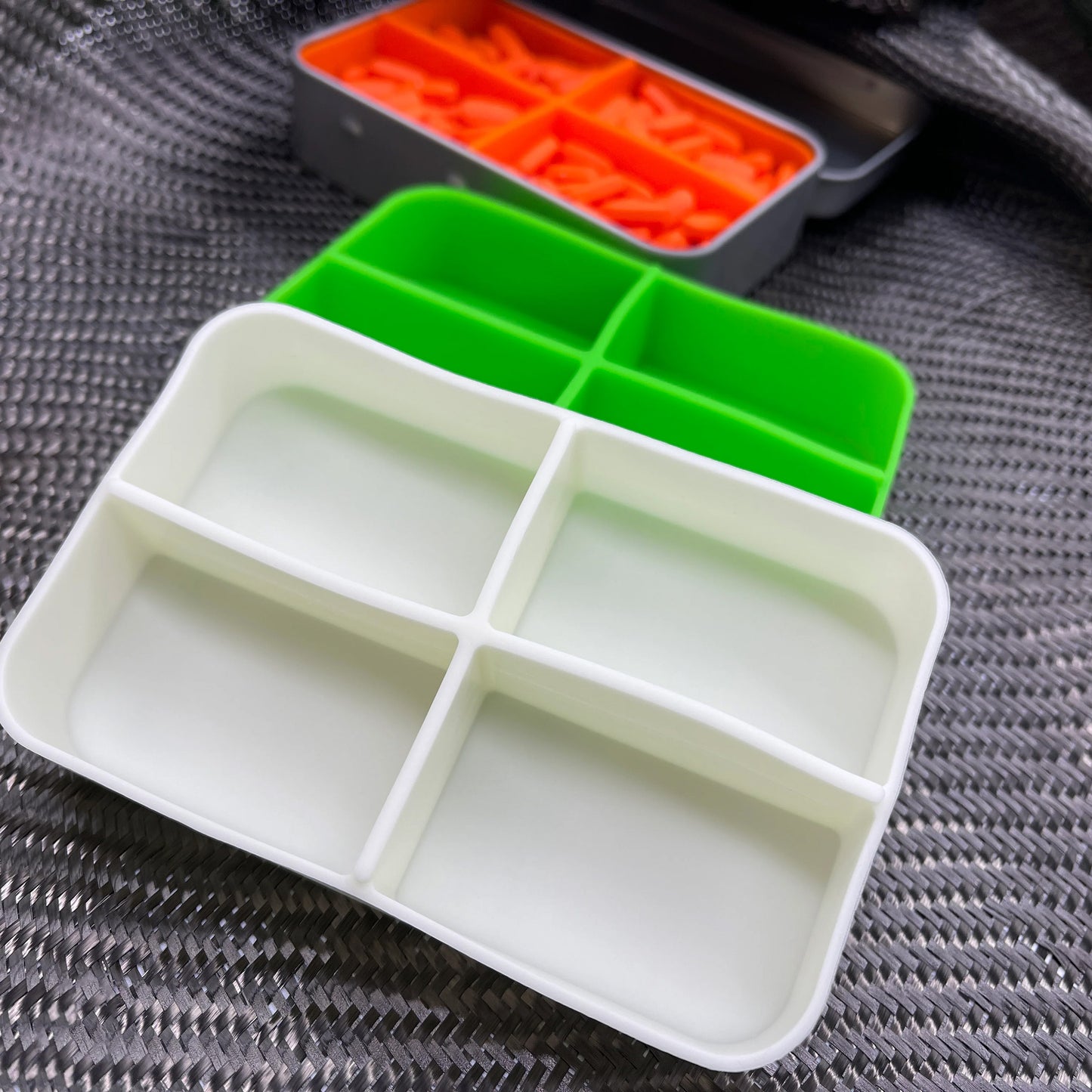 County Comm BIG Industrial Strength Survival Food Grade Tins, Orange Silicone Divider (Only)