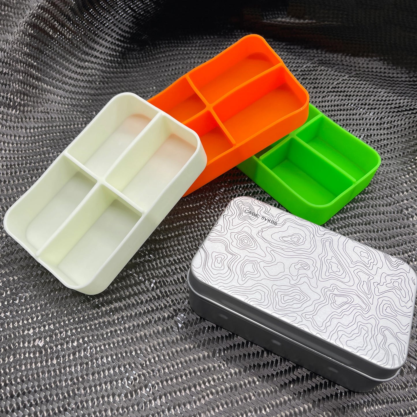County Comm BIG Industrial Strength Survival Food Grade Tins, Orange Silicone Divider (Only)