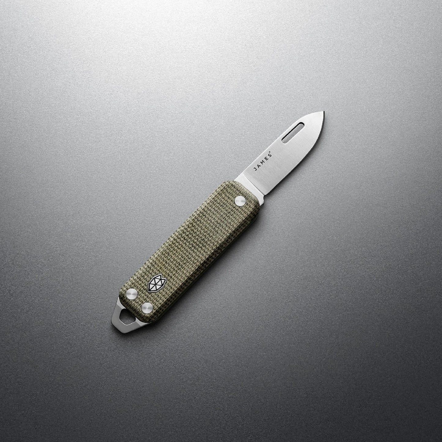The James Brand The Elko Micarta Straight, OD Green/Stainless