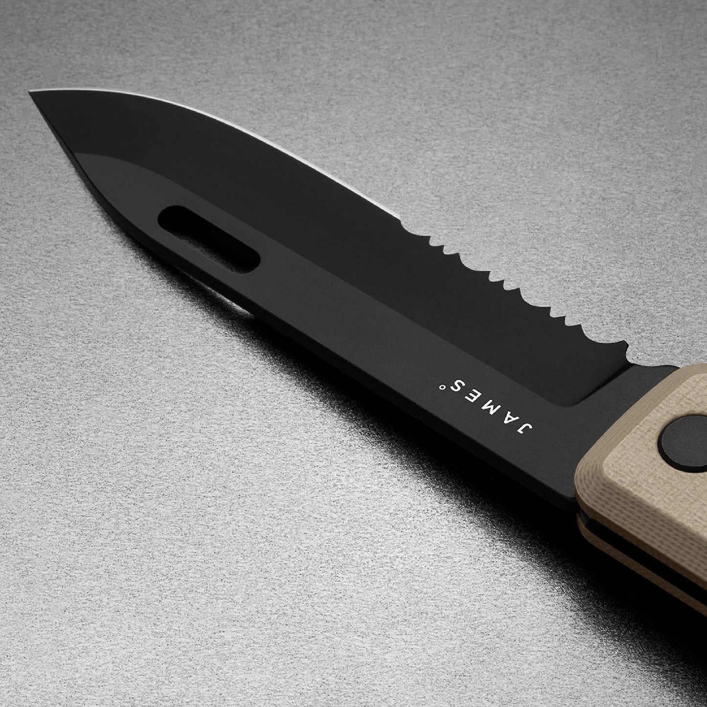 The James Brand The Ellis Slim G10 Serrated, Coyote Tan/Black