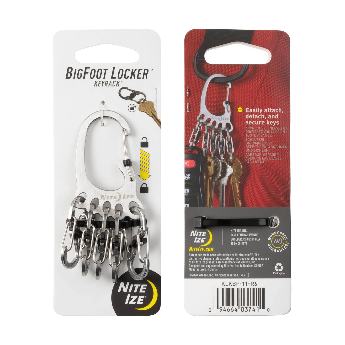 Nite Ize BigFoot Locker® KeyRack™ Stainless Steel, Stainless