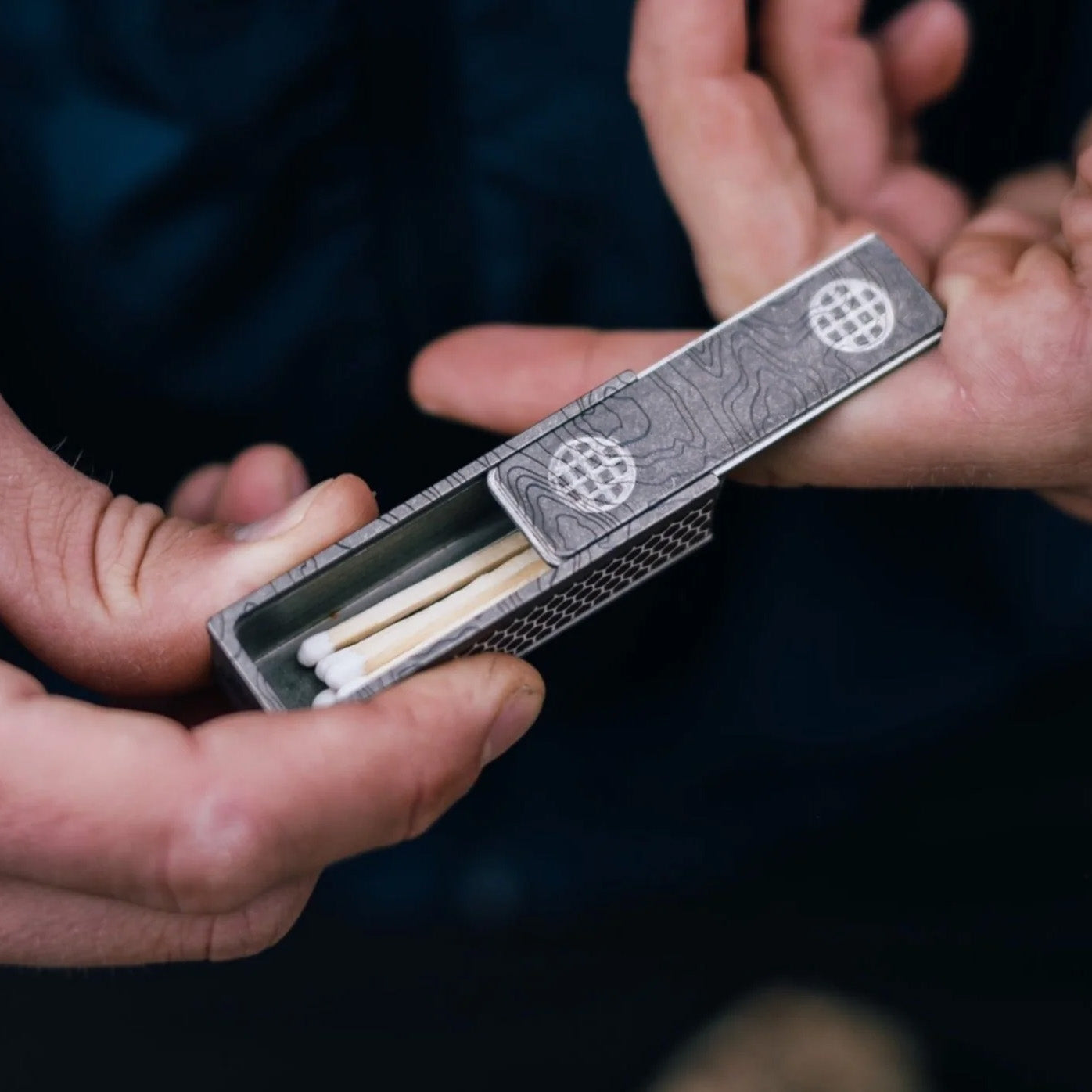 CountyComm Titanium Match Slide Box With Loop, Complete Match Box