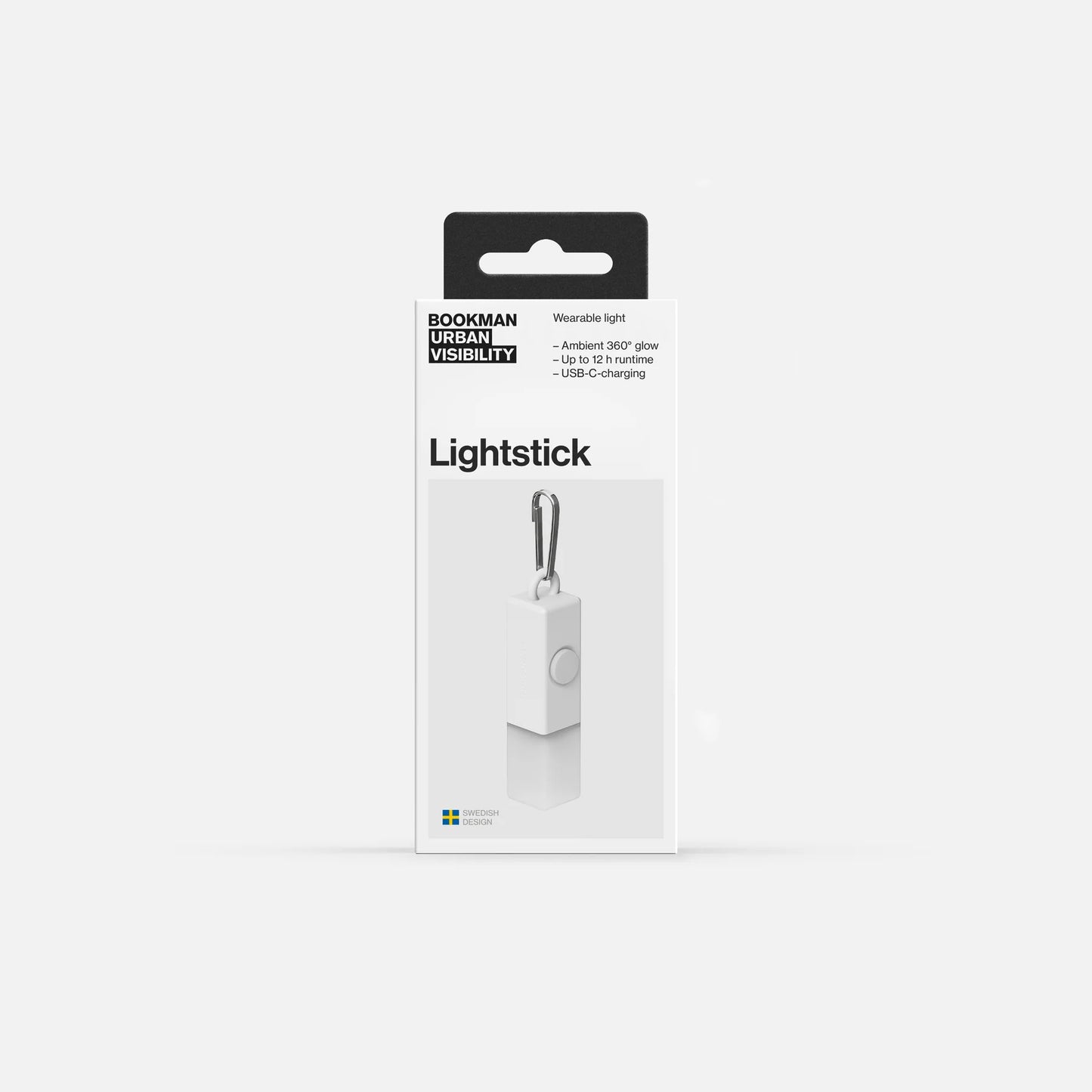 Bookman Urban Visibility Lightstick Award-winning Rechargeable Wearable Light V2, White
