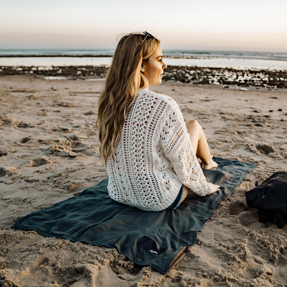 Matador NanoDry Packable Beach Towel, Charcoal