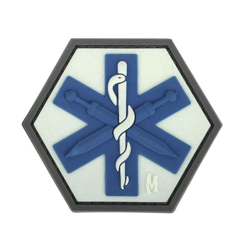 Maxpedition Medic Gladii - Toppa Morale In Gomma PVC 3D, 5,9 X 5,1 Cm, Con Gancio E Foglio Protettivo