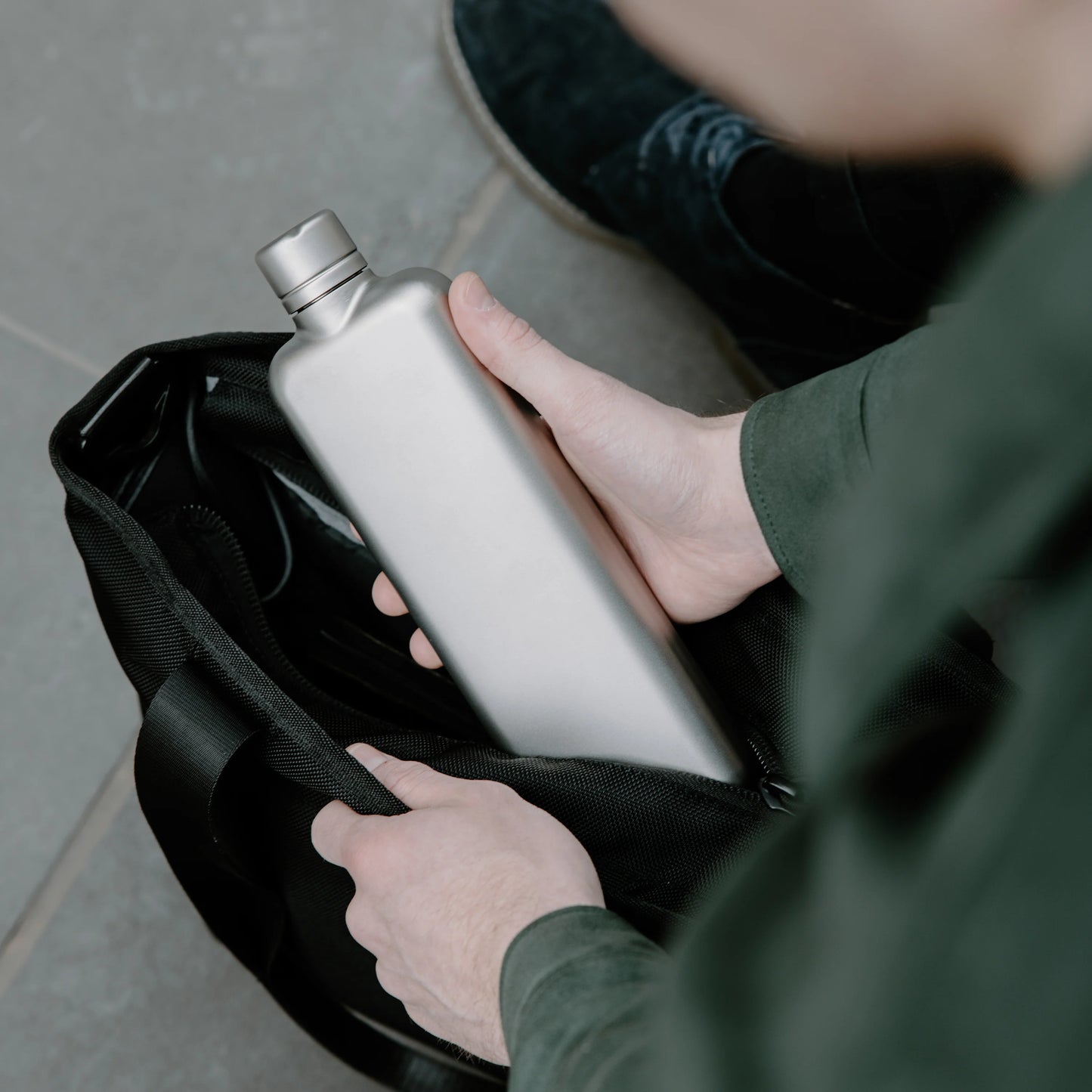 Memobottle™ Slim Stainless Steel Satin, 600ml