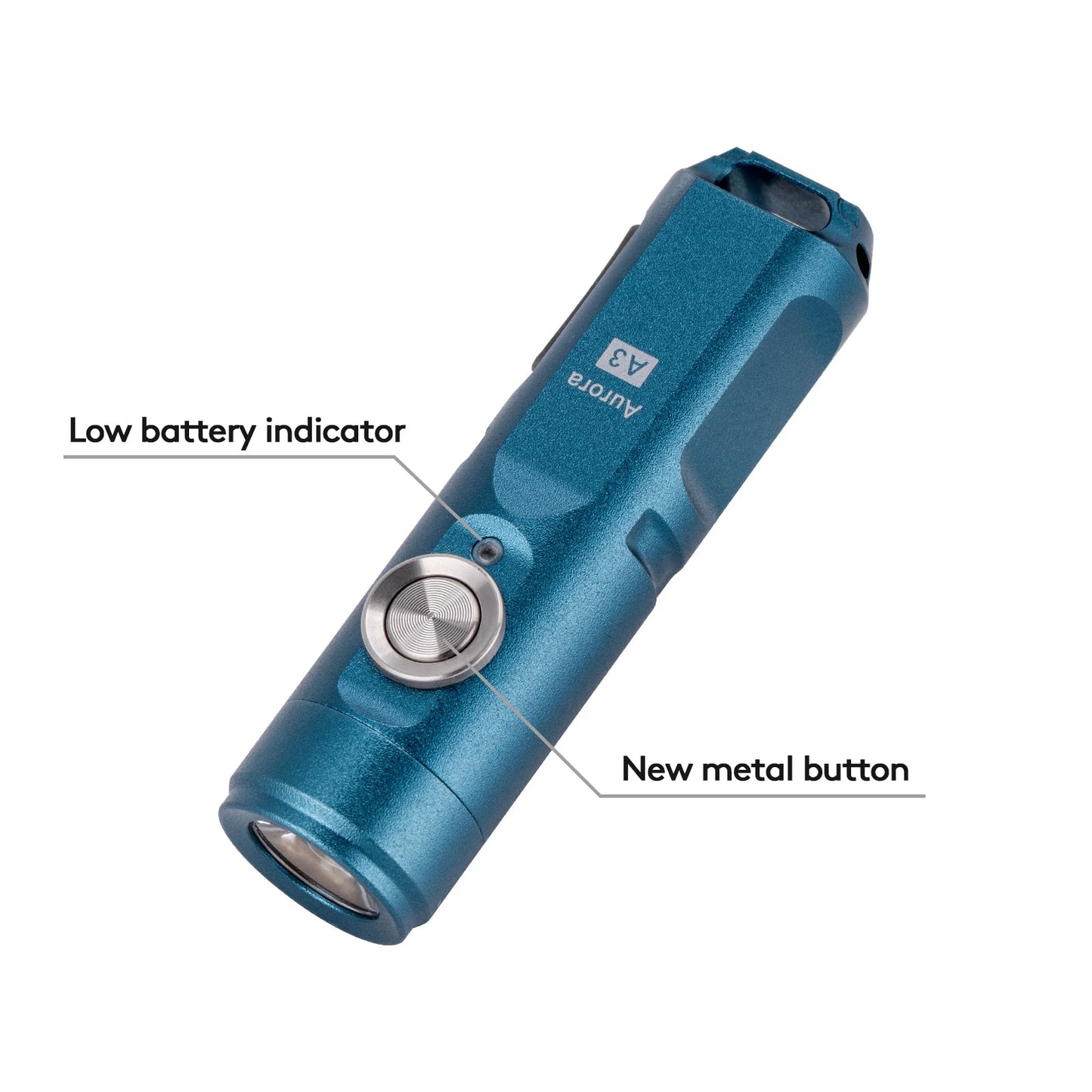 RovyVon Aurora A3 (G4) USB-C Keychain Flashlight 6500K, Aqua Blue