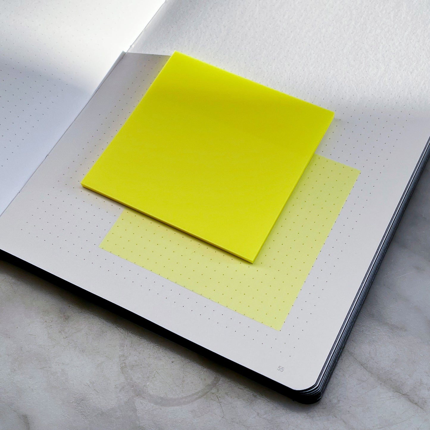 Gjennomsiktige Post-it Neon, 75x75mm