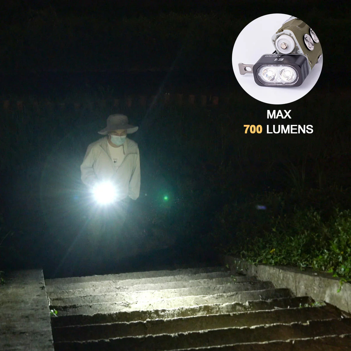 RovyVon Angel Eyes E1 Hybrid Flashlight 6500K, Grey