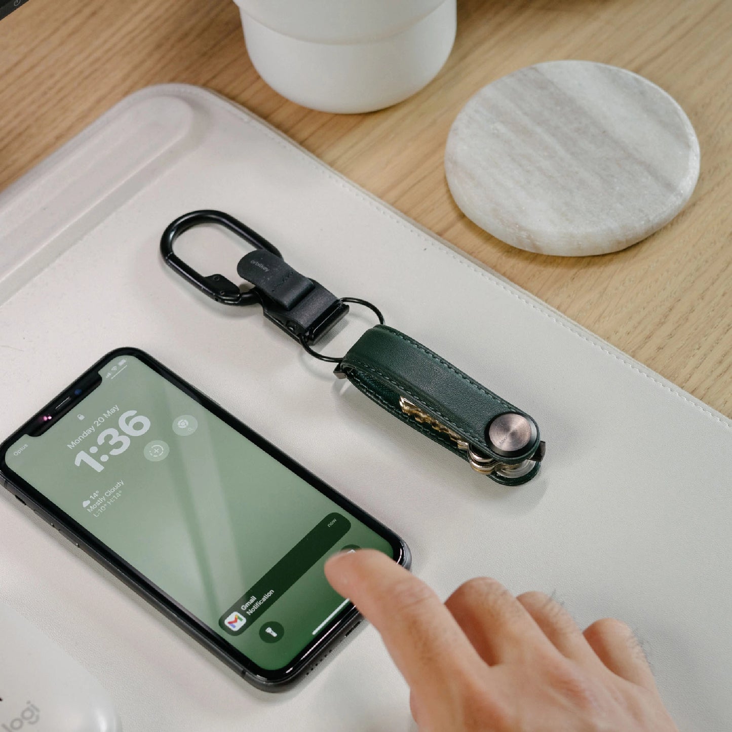 Orbitkey Key Organiser Pro Leather, Evergreen