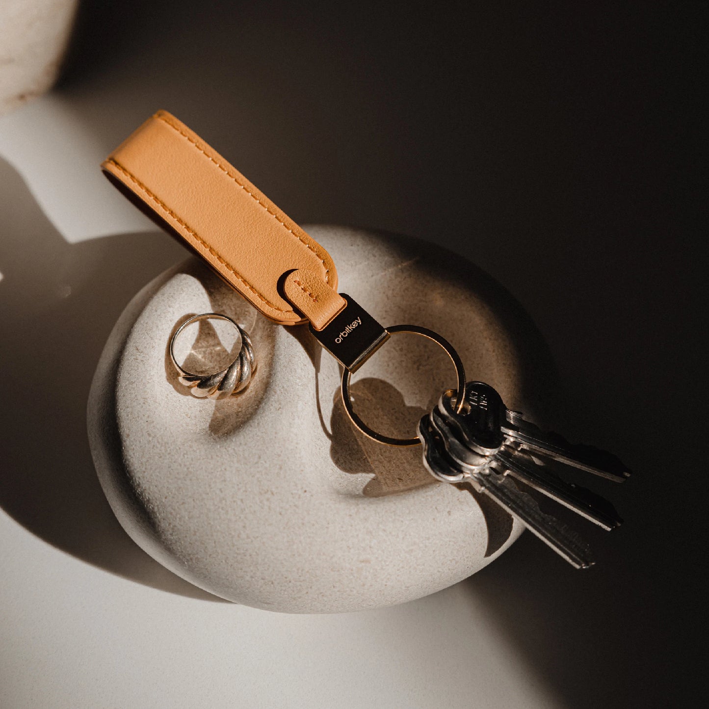 Orbitkey Loop Keychain Leather (Orange)