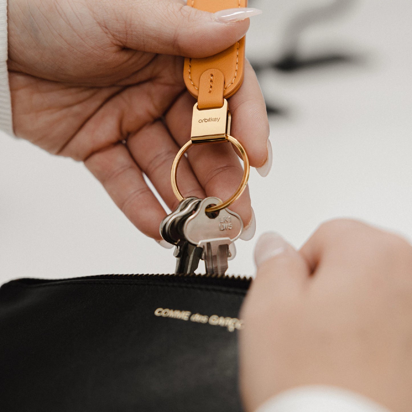 Orbitkey Loop Keychain Leather (Orange)