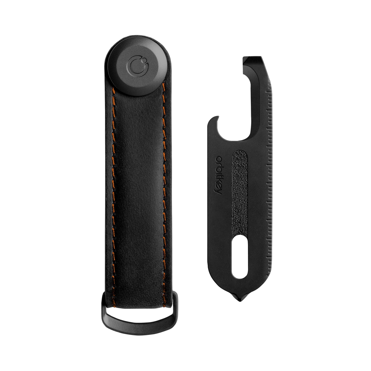 Orbitkey Key Organiser Crazy Horse + Multi-Tool v2 Set, Black/Orange