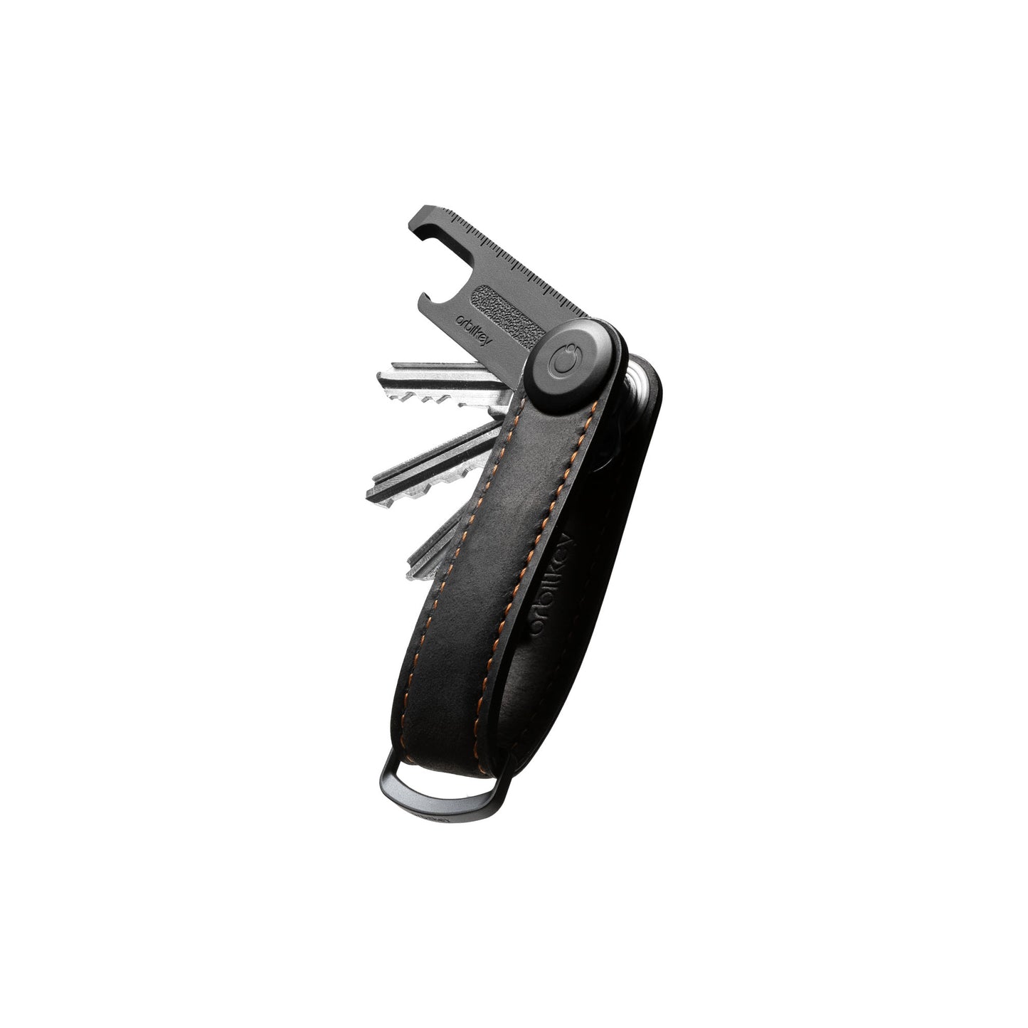 Orbitkey Key Organiser Crazy Horse + Multi-Tool v2 Set, Black/Orange