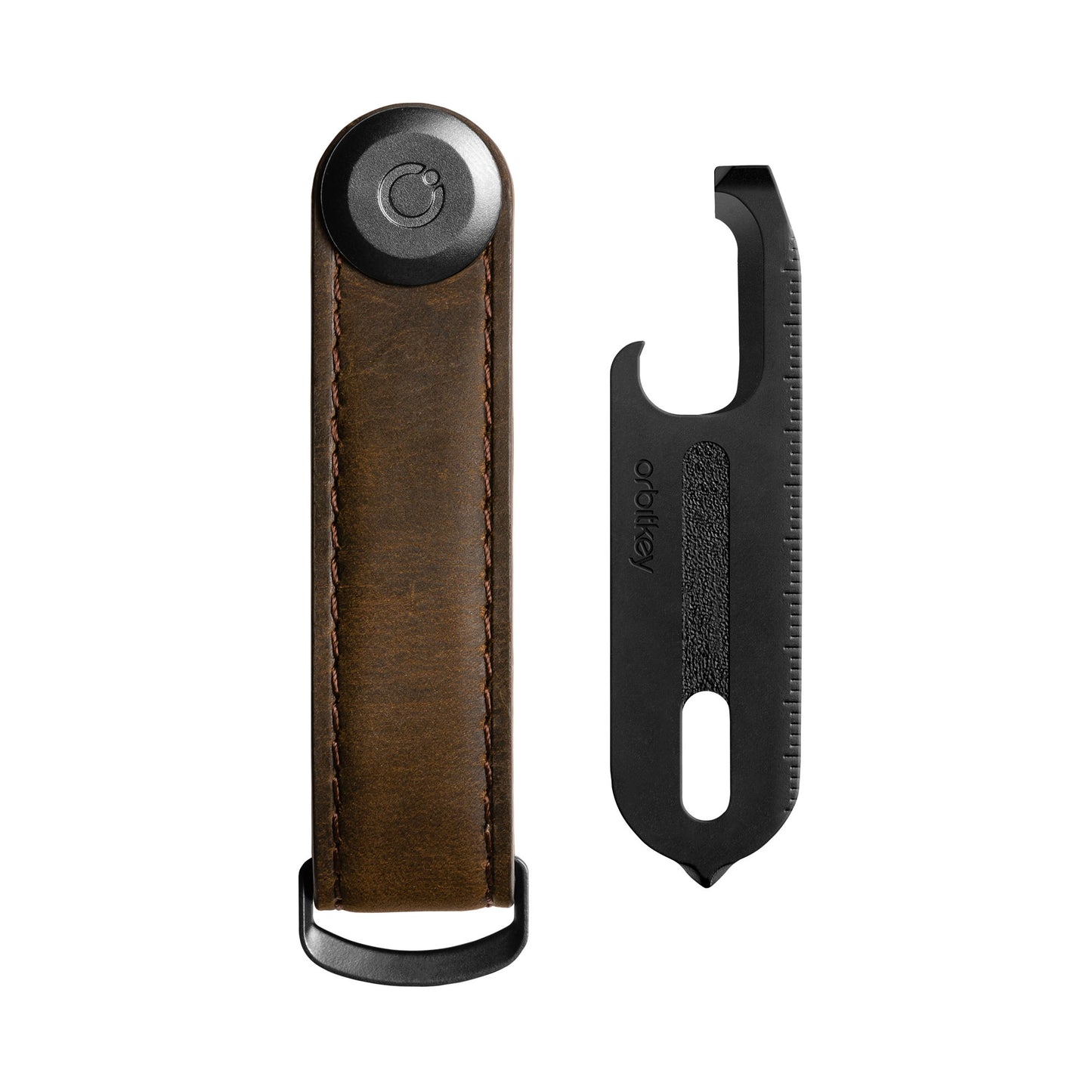 Orbitkey Key Organiser Crazy Horse + Multi-Tool v2 Set, Oak Brown/Brown