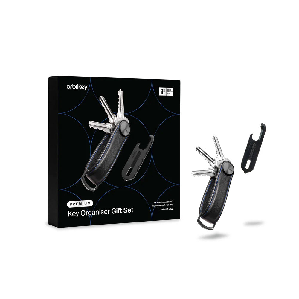 Orbitkey Key Organiser Pro + Multi-Tool v2 Set, Black/Blue