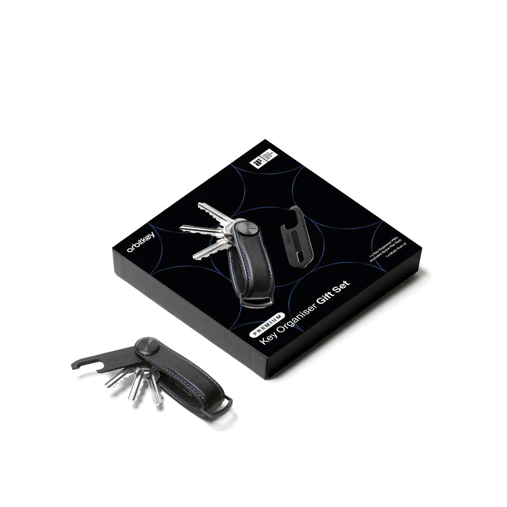 Orbitkey Key Organiser Pro + Multi-Tool v2 Set, Black/Blue