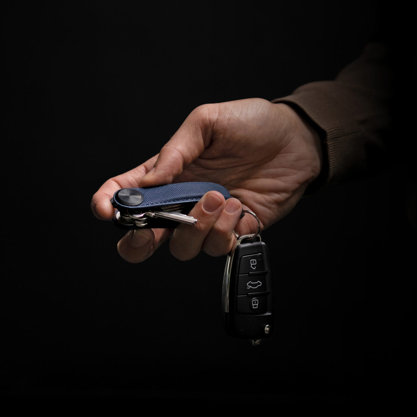 Orbitkey Key Organiser Pro Saffiano Leather, Oxford Navy