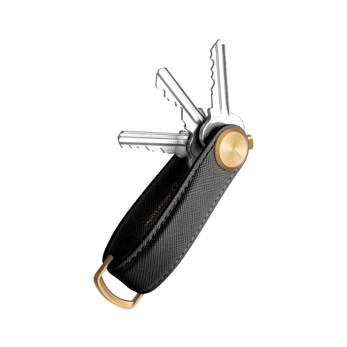Orbitkey Key Organiser Pro Saffiano Leather, Liquorice Black