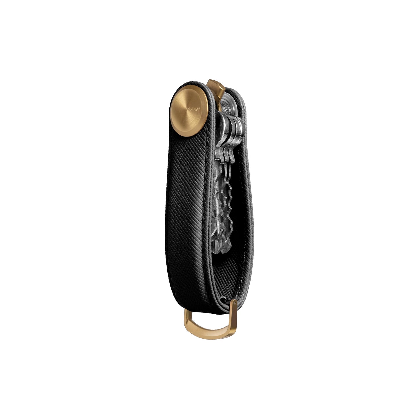 Orbitkey Key Organiser Pro Saffiano Leather, Liquorice Black