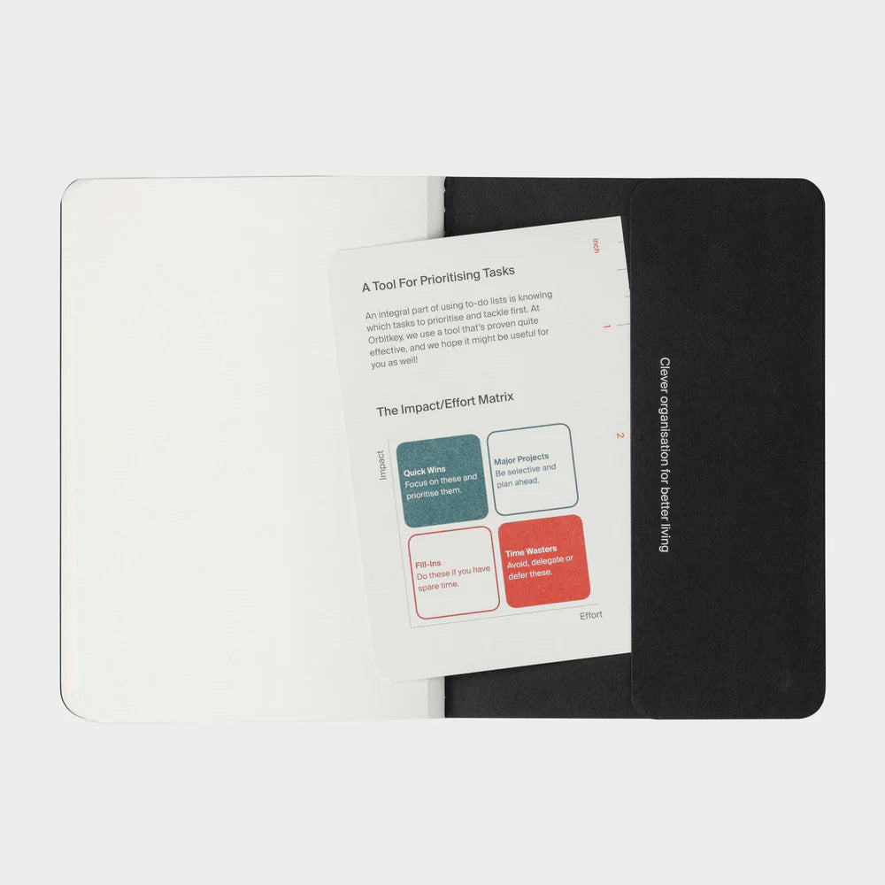 Orbitkey Organisation Pocket Notebook Black, 3-Pack