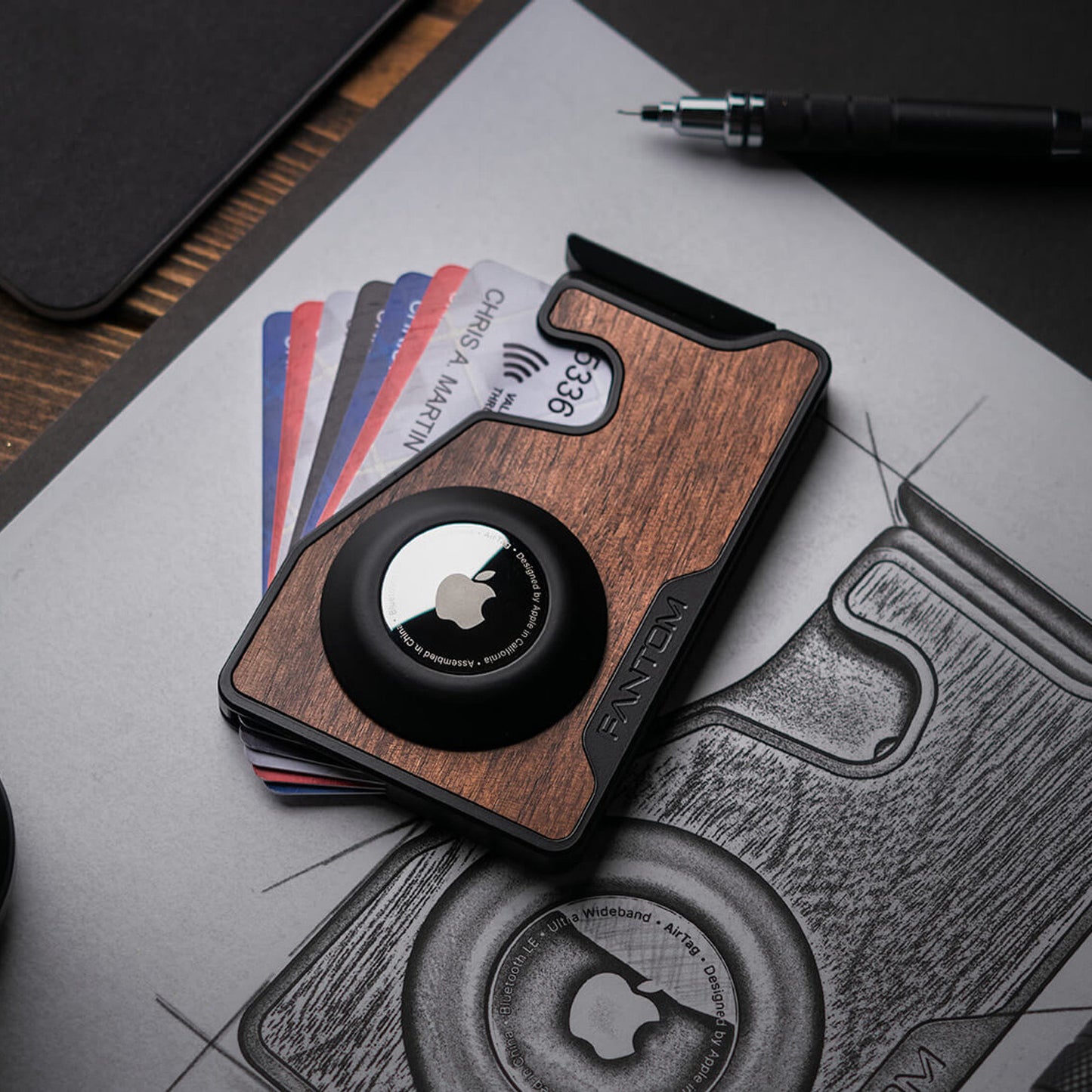 Fantom Wallet X 5-10 Cards Slim, Aluminum Black (B-Vare)