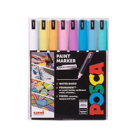 POSCA PC-1MR Ultra-fine, Pastell 8-pakk