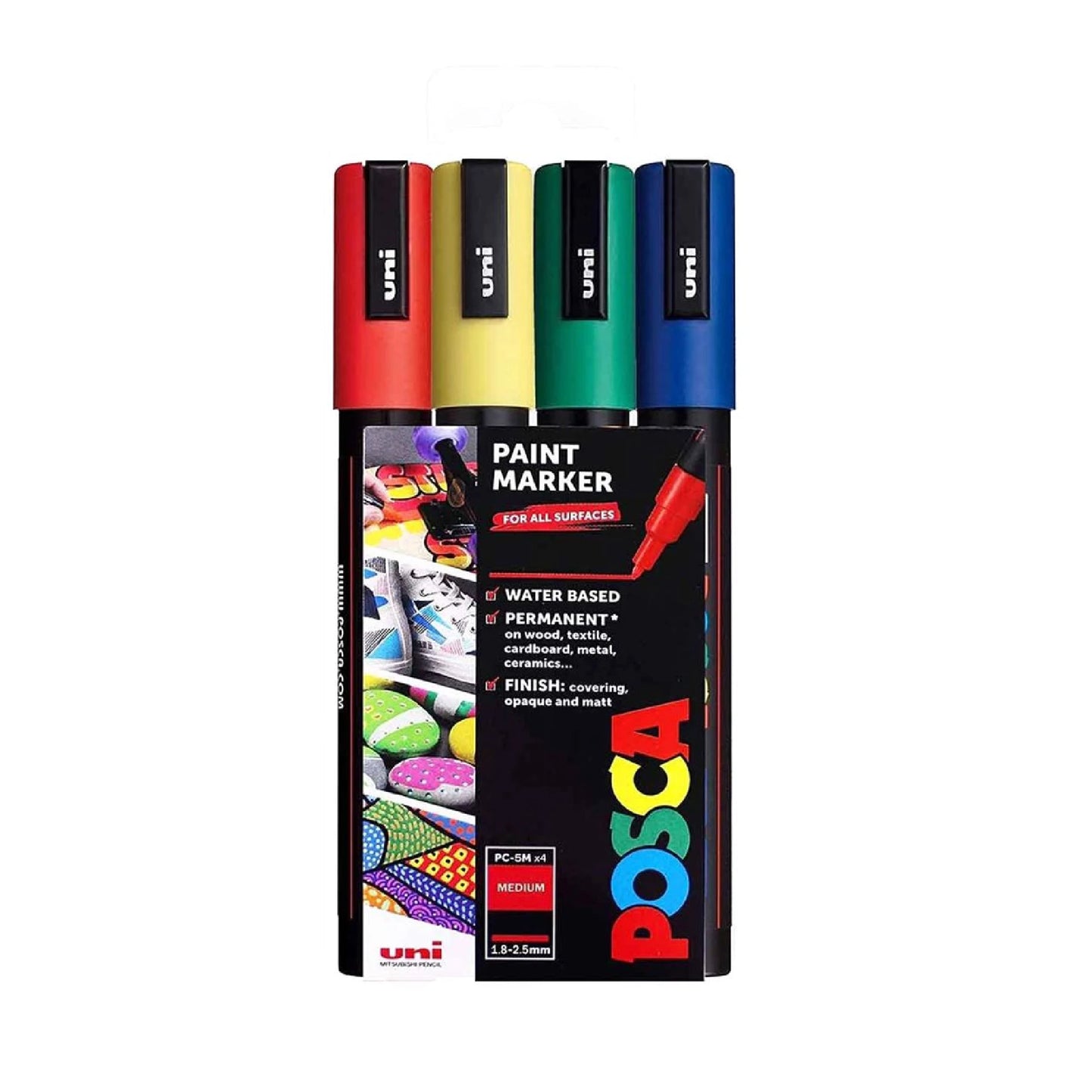 POSCA PC-5M, Medium 4-pakk