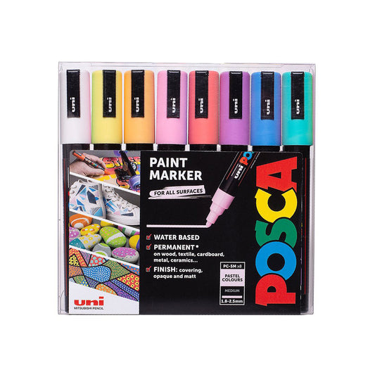 POSCA PC-5M Medium, Pastell 8-pakk