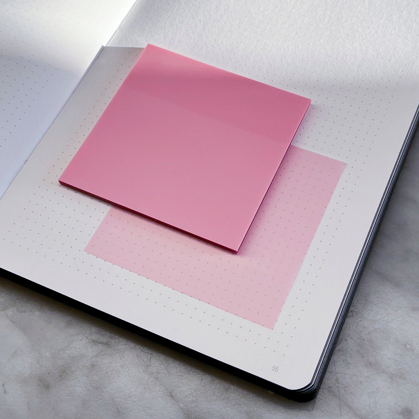 Gjennomsiktige Post-it Pastell, 75x75mm
