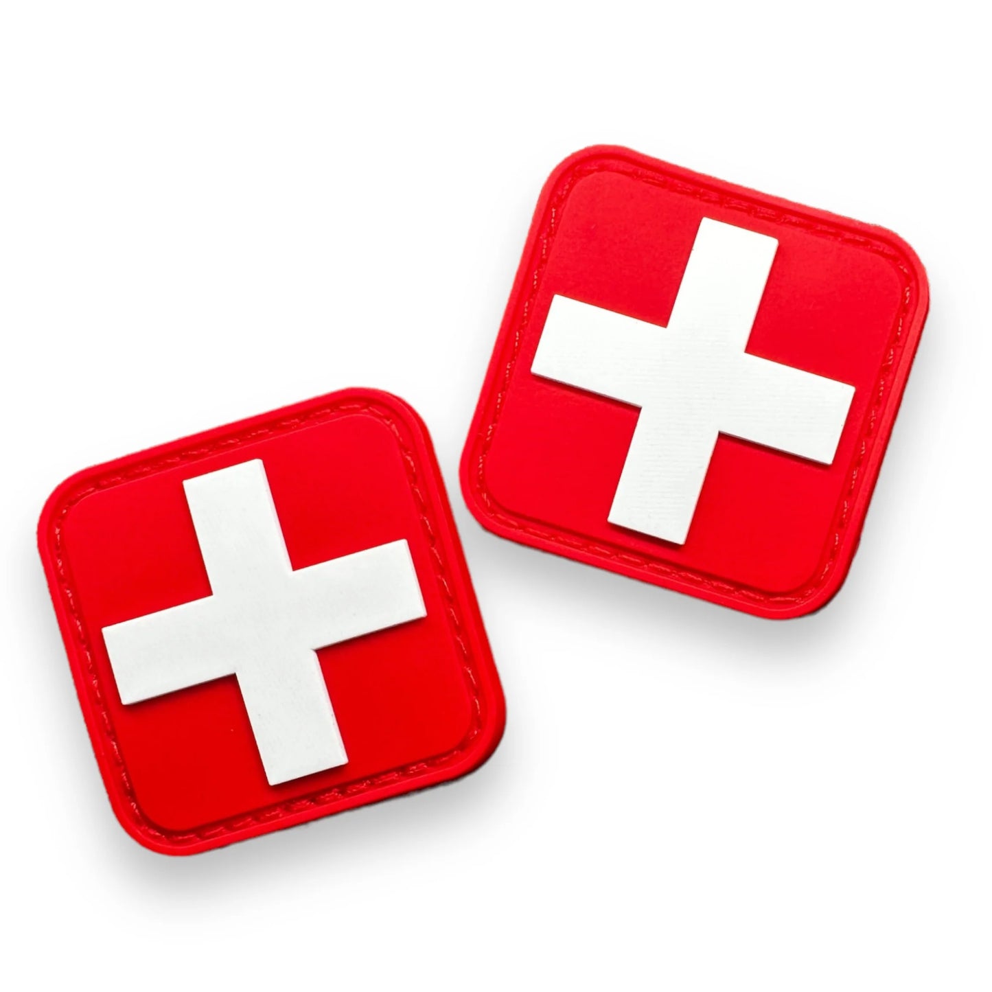 CountyComm Intense Red "First Aid" 1.5'X1.5" PVC Patch, 2 Pack