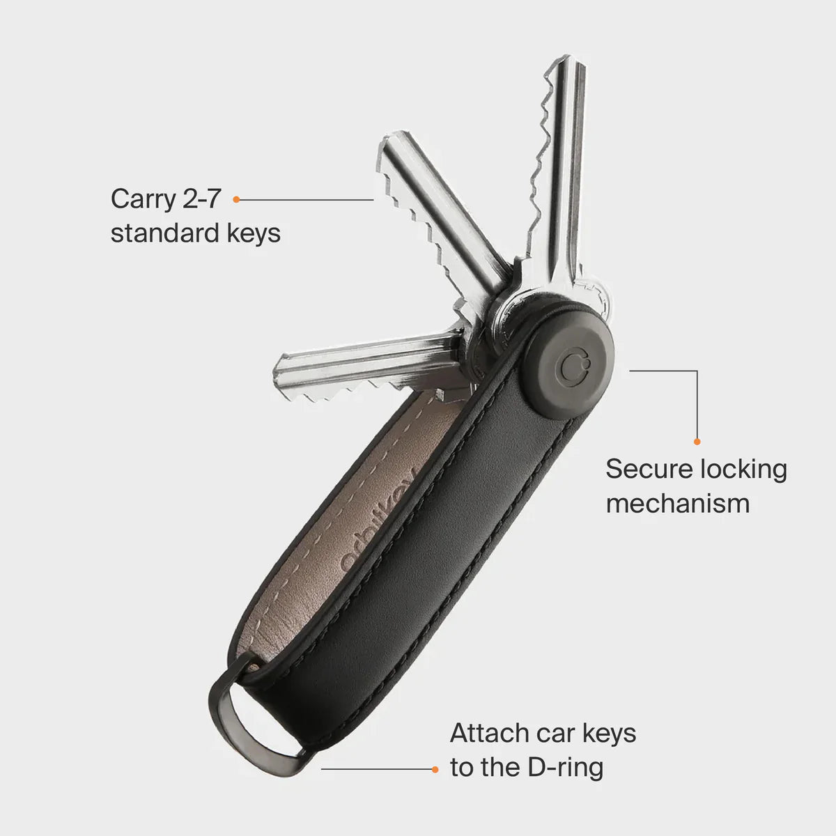 Orbitkey 2.0 Leather Key Organiser, Ultramarine
