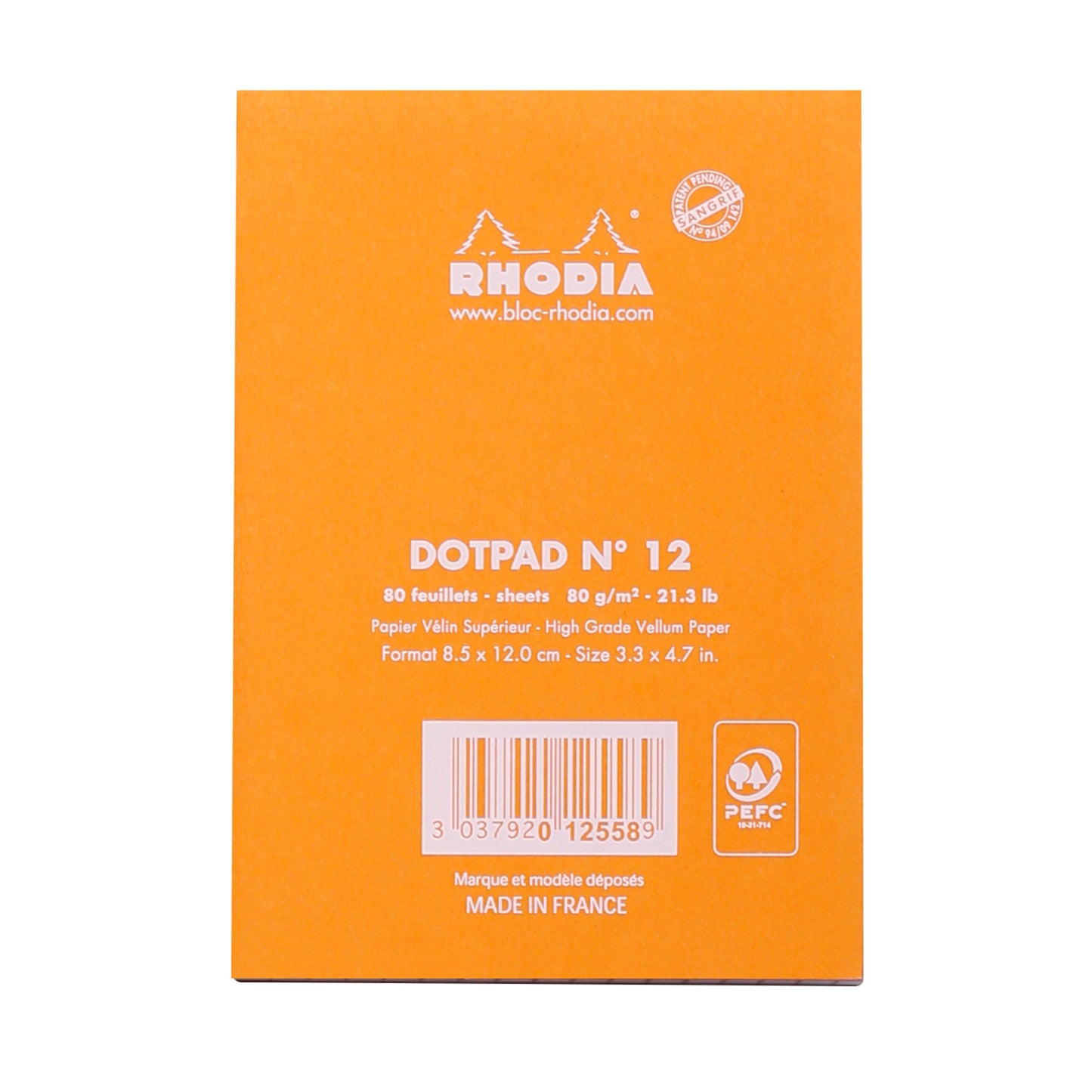 Rhodia Head Stapled Pad No.12, Dot Pad