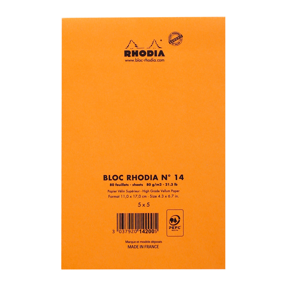 Rhodia Head Stapled Pad No.14, Squared