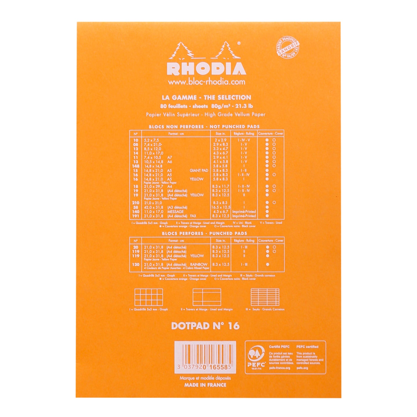 Rhodia Head Stapled Pad No.16 A5, Dot Pad