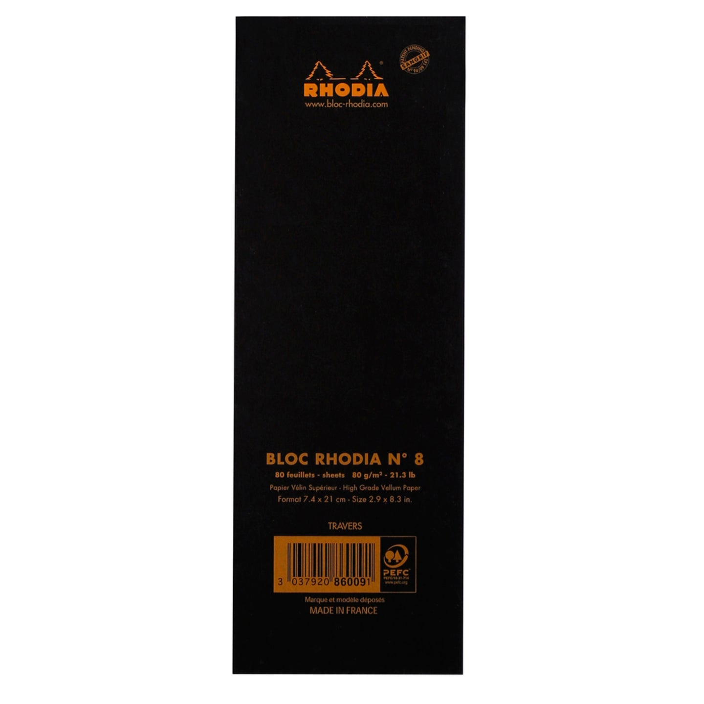 Rhodia Head Stapled Pad No.8, Lined