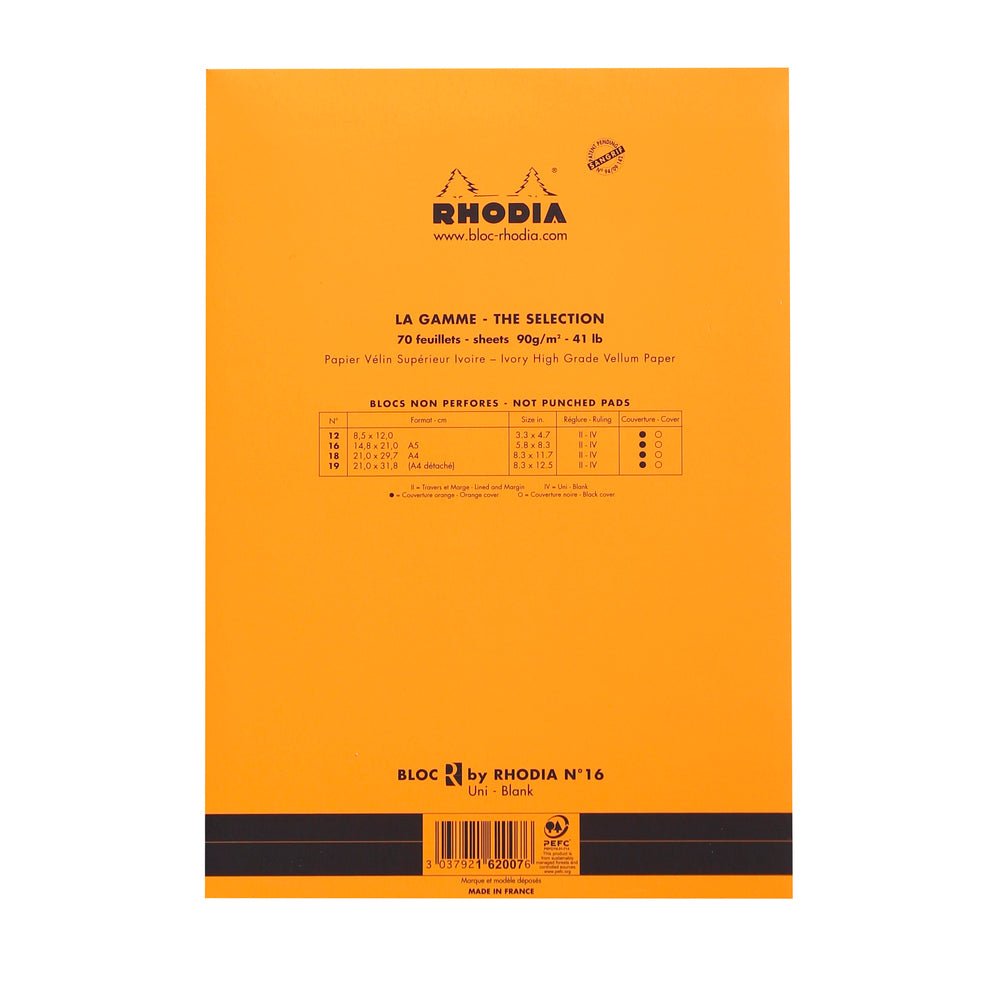 Rhodia Le R Stapled Pad No.16 A5, Blank