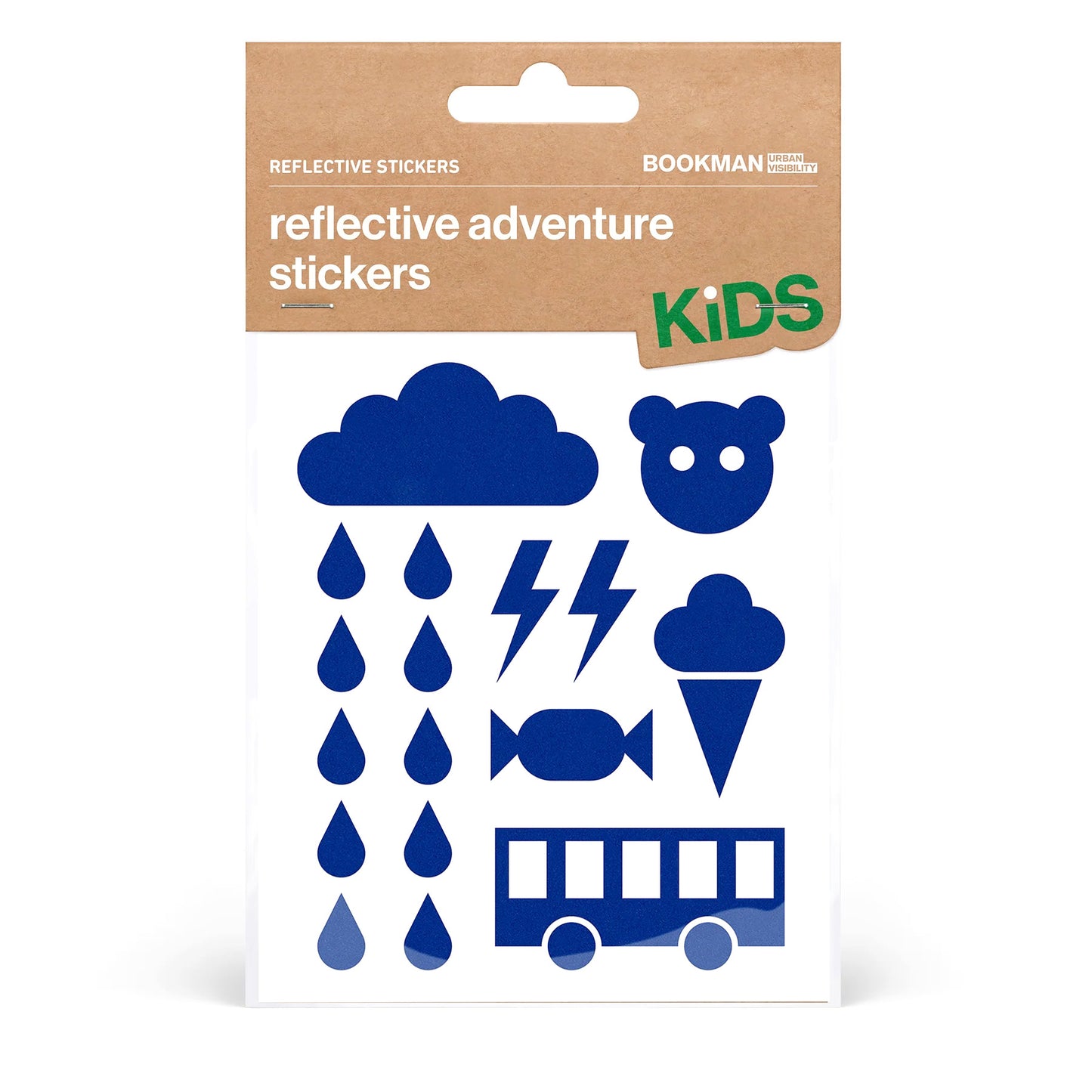 Bookman Urban Visibility Reflective Stickers Adventure Kids, Blue