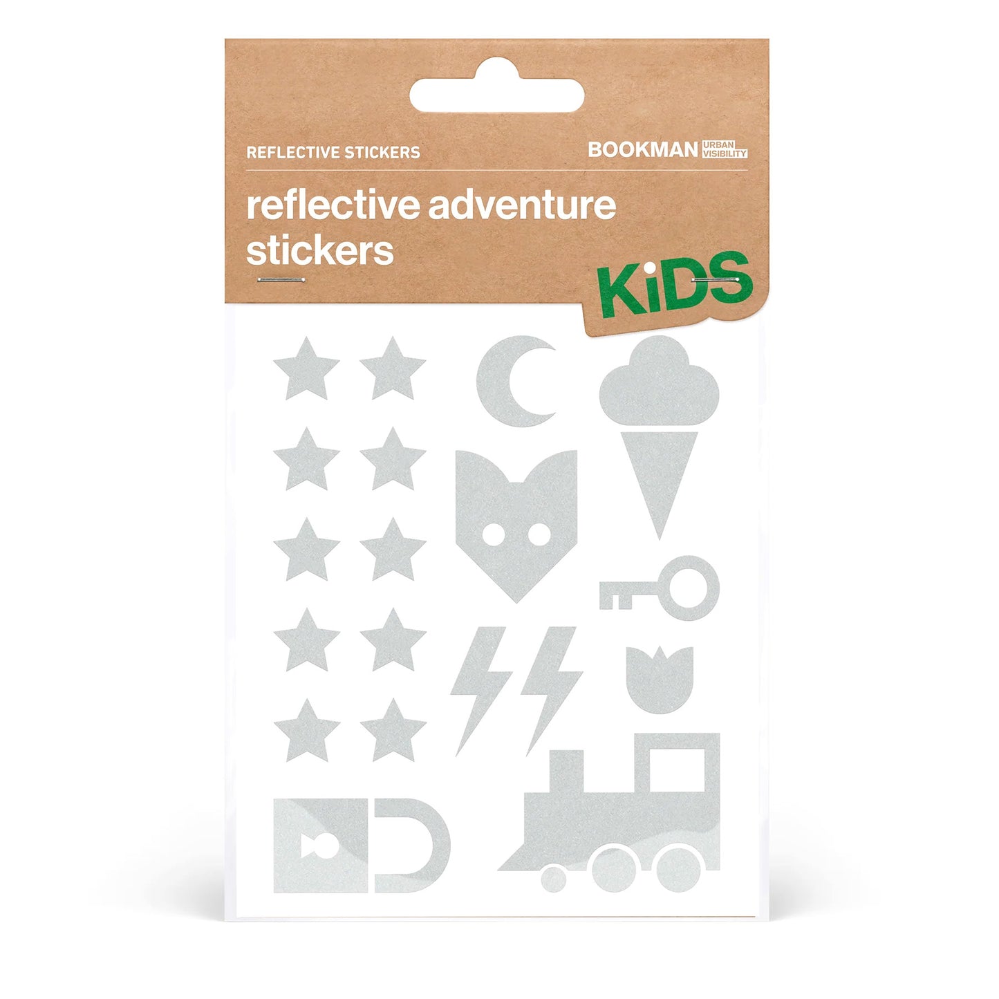 Bookman Urban Visibility Reflective Stickers Adventure Kids, White