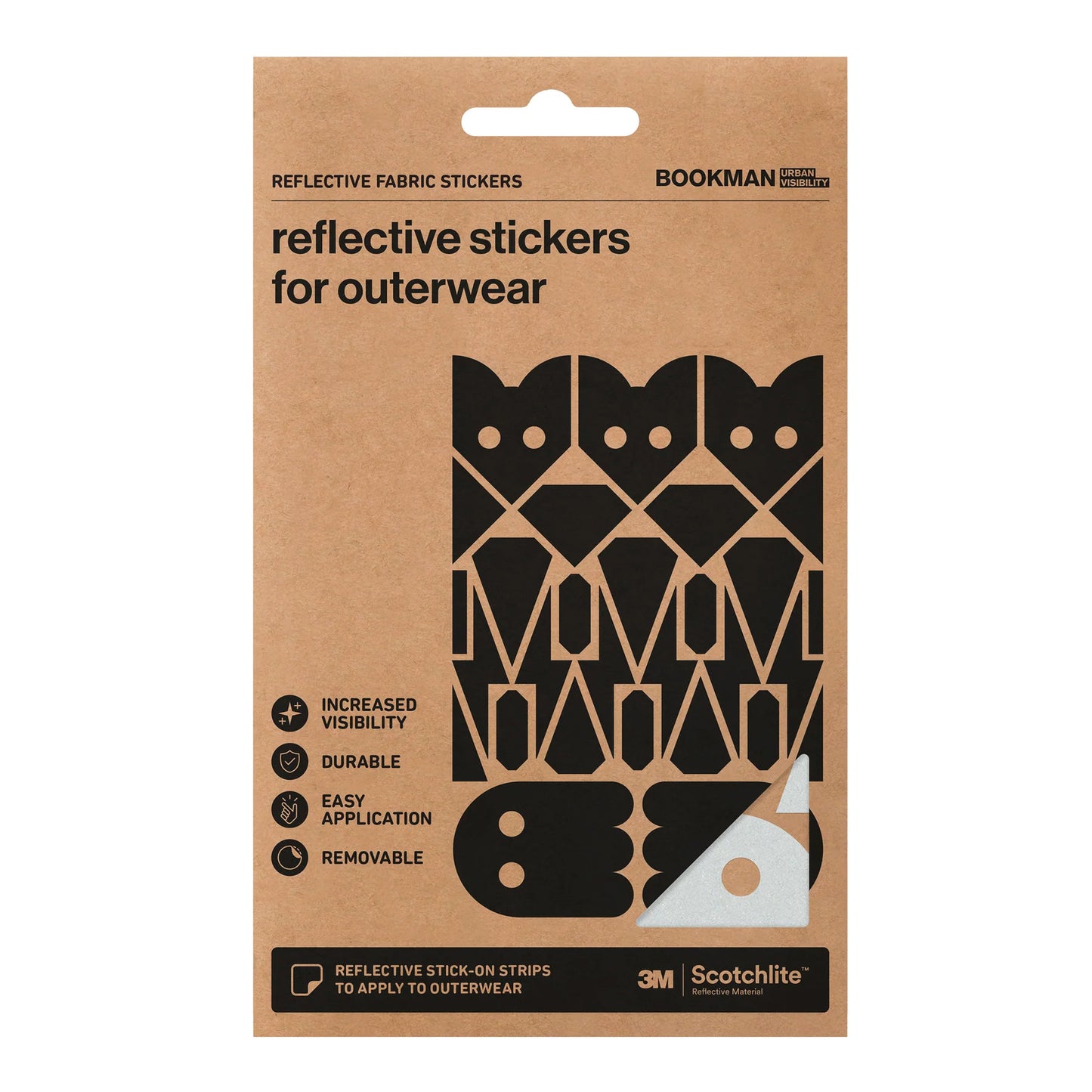 Bookman Urban Visibility Reflective Fabric Stickers Adventure, Silver