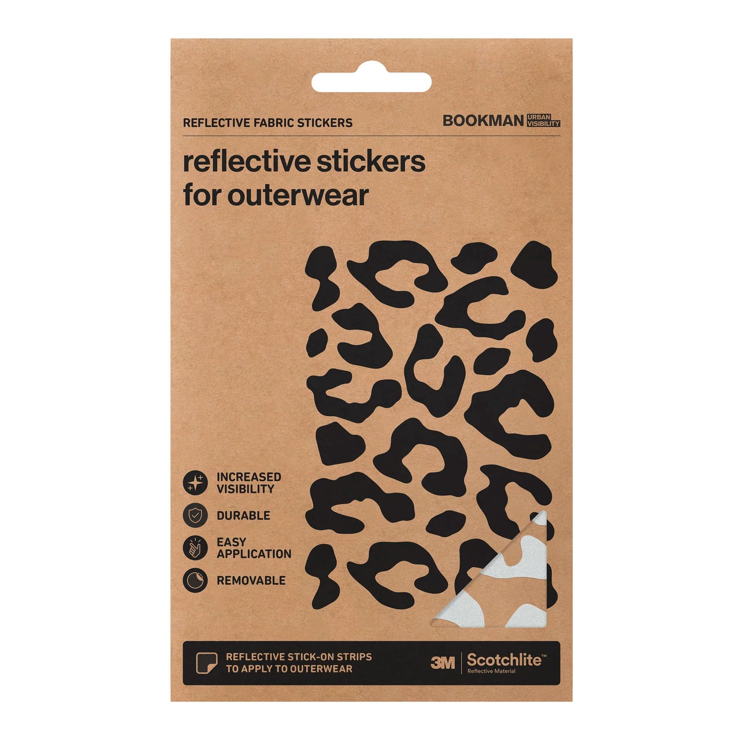 Bookman Urban Visibility Reflective Fabric Stickers Leopard, Silver