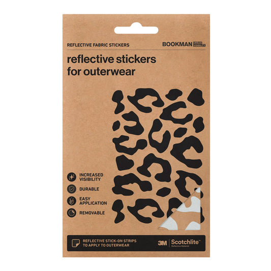 Bookman Urban Visibility Reflective Fabric Stickers Leopard, Silver