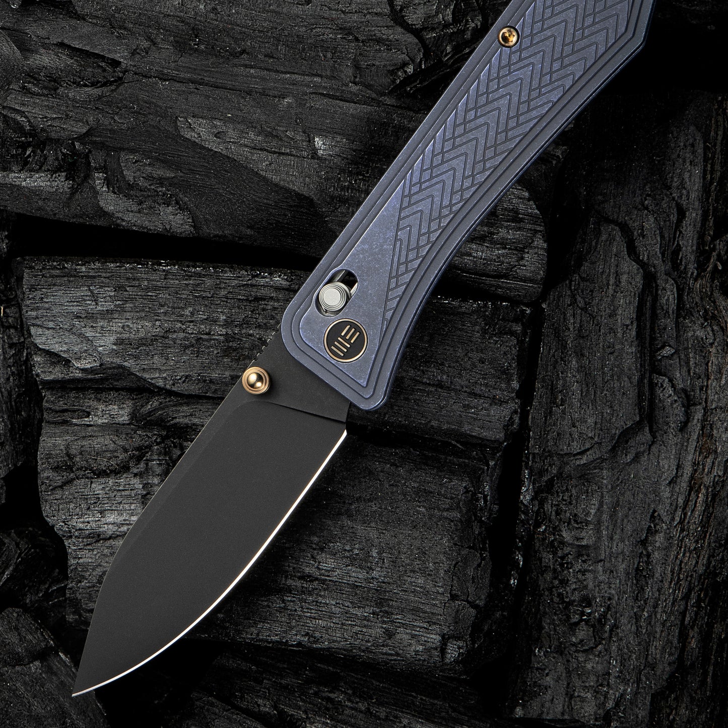 WEKNIFE Bougie Banter, Upscale Art Deco Blue Titanium / Black Stonewashed