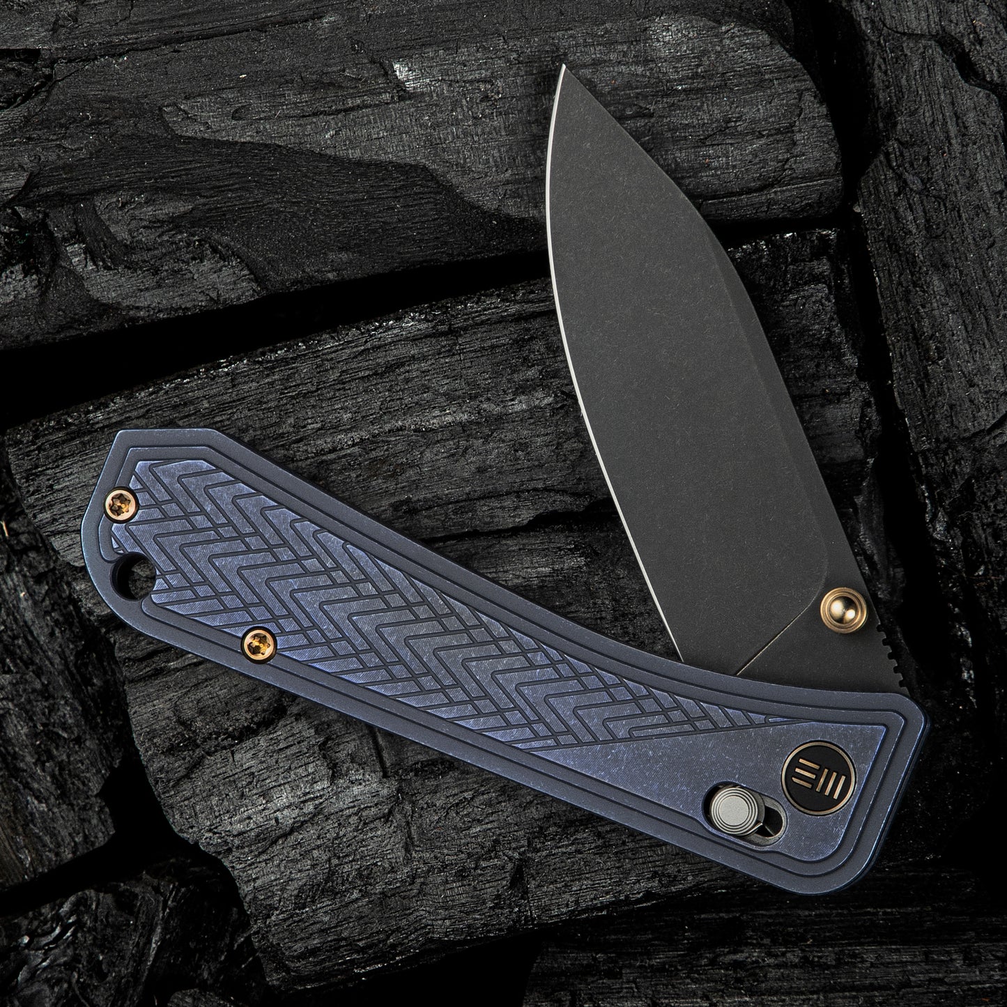 WEKNIFE Bougie Banter, Upscale Art Deco Blue Titanium / Black Stonewashed