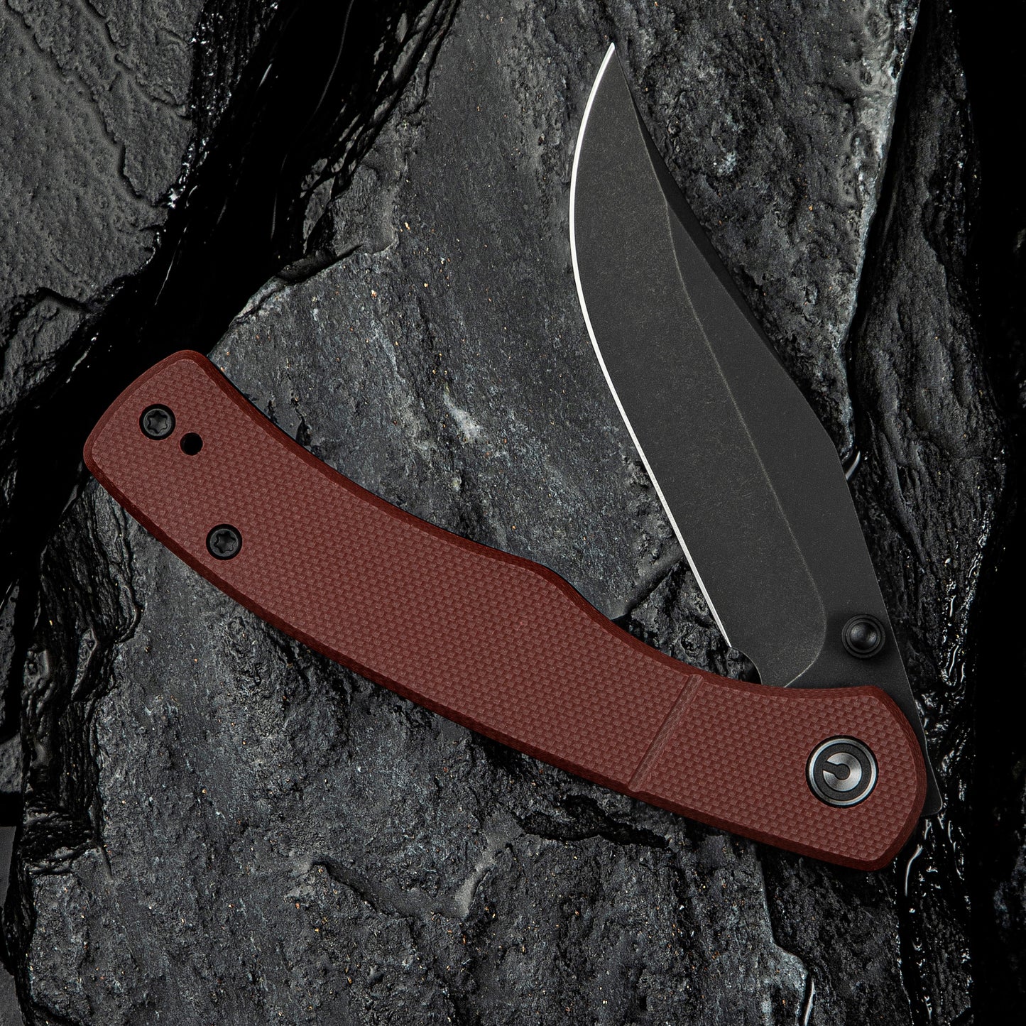 Civivi Clingman, Burgundy G10 / Black Stonewashed