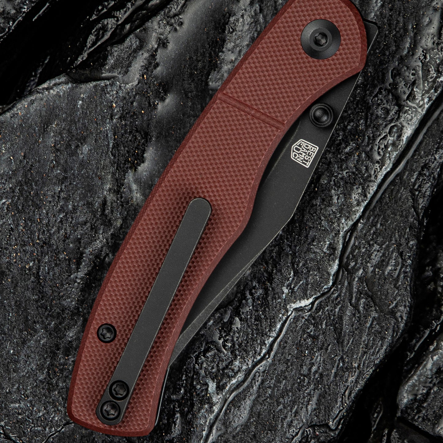 Civivi Clingman, Burgundy G10 / Black Stonewashed