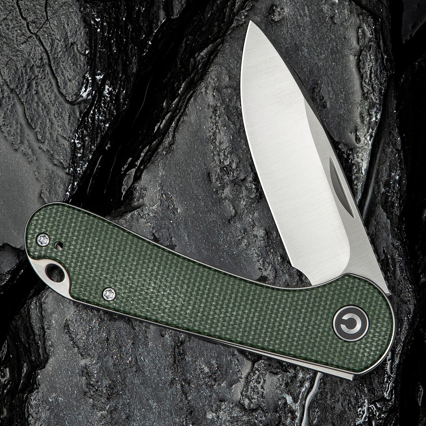 Civivi Elementum Slip Joint, Green Micarta / Satin Finished